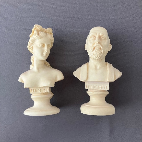 Source Unknown Other - 4" Resin Historical Busts, Aphrodite and Hippocrates, Set of 2